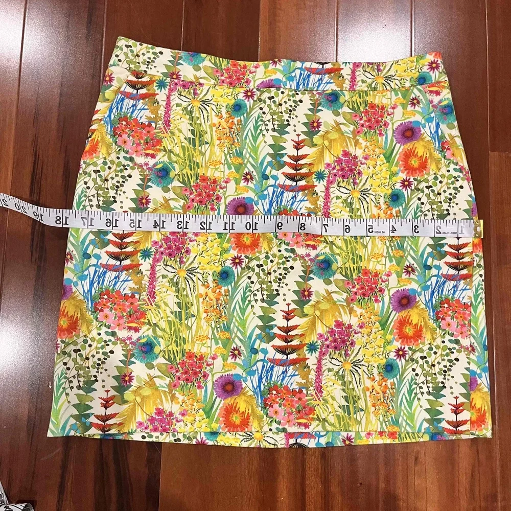 J.Crew Liberty Art Fabric Skirt Yellow Multicolor Floral Pattern Mini‎ Size 0